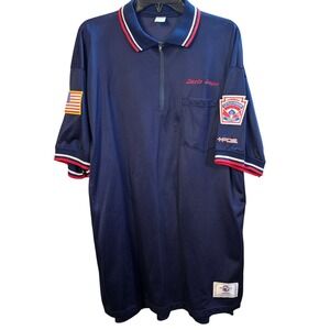 Vintage +POS Little League Umpire Shirt XL Navy Mesh Official Uniform USA EUC